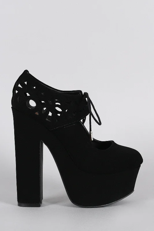 Women's hot pink stiletto heel pumps for a fun night outDollhouse Mary Jane Cutouts Platform Chunky Pump Women's hot pink stiletto heel pumps for a fun night outDollhouse Mary Jane Cutouts Platform Chunky Pump