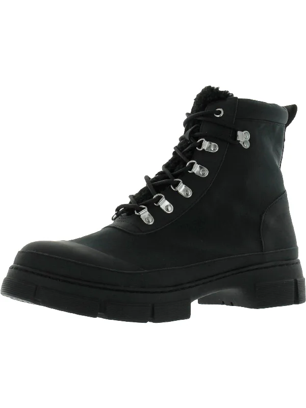 Hildy Womens Lug Sole Lace Up Ankle Boots